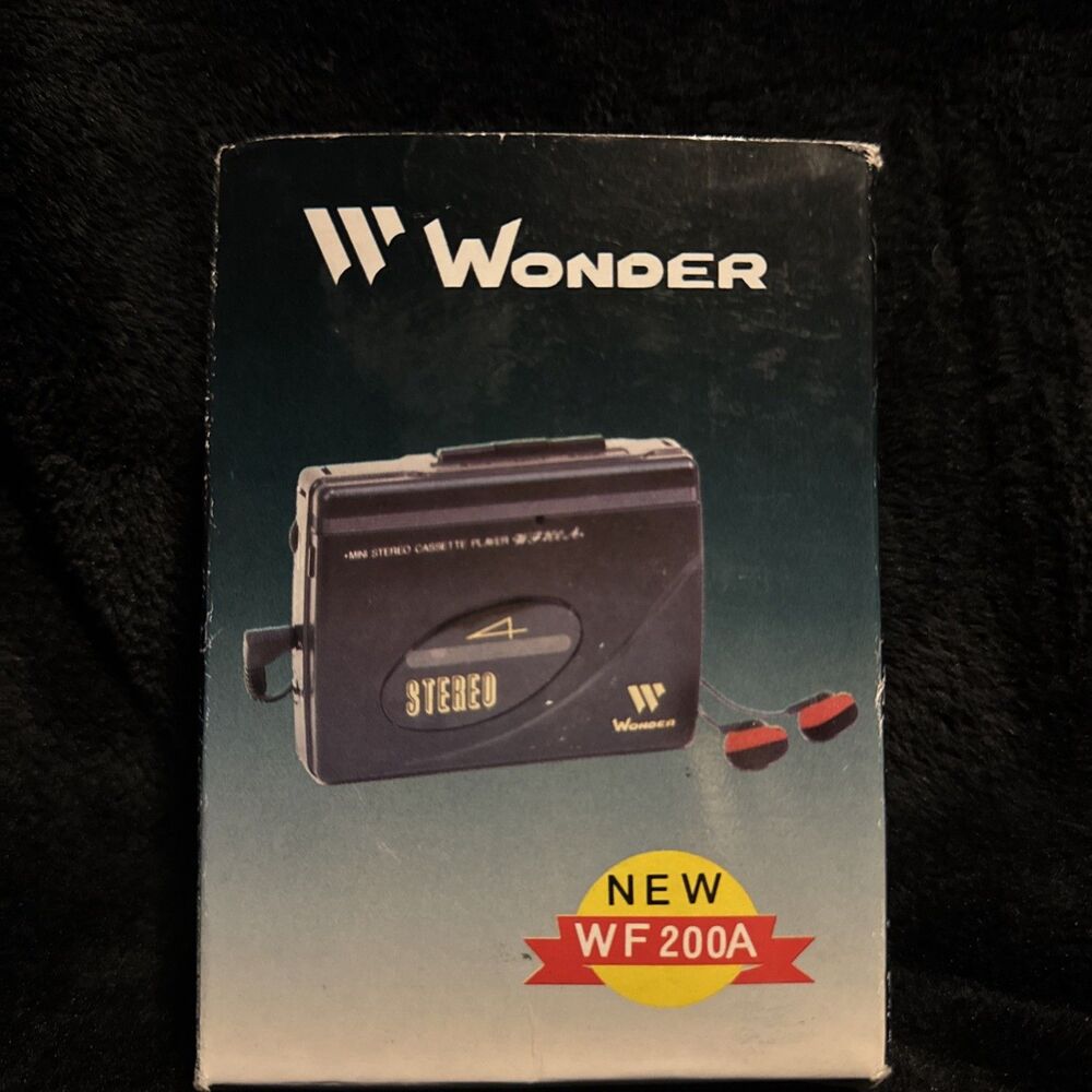 Vintage 1980s Wonder Walkman Mini Stereo Cassette Player WF 200